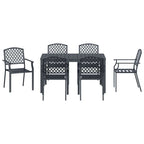 Garten Essgruppe 7 pcs Anthrazit Pulverbeschichteter Stahl