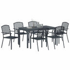 Garten Essgruppe 7 pcs Anthrazit Pulverbeschichteter Stahl