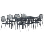 Garten Essgruppe 9 pcs Anthrazit Pulverbeschichteter Stahl