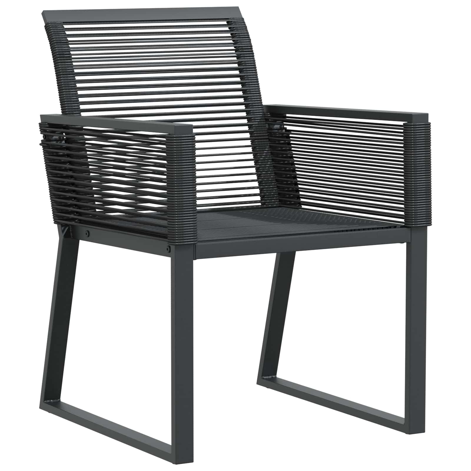 Garten Essgruppe 9 pcs Schwarz Poly-Rattan