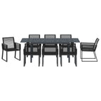 Garten Essgruppe 9 pcs Schwarz Poly-Rattan
