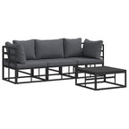 Gartensofa-set 4 pcs Schwarz Metall