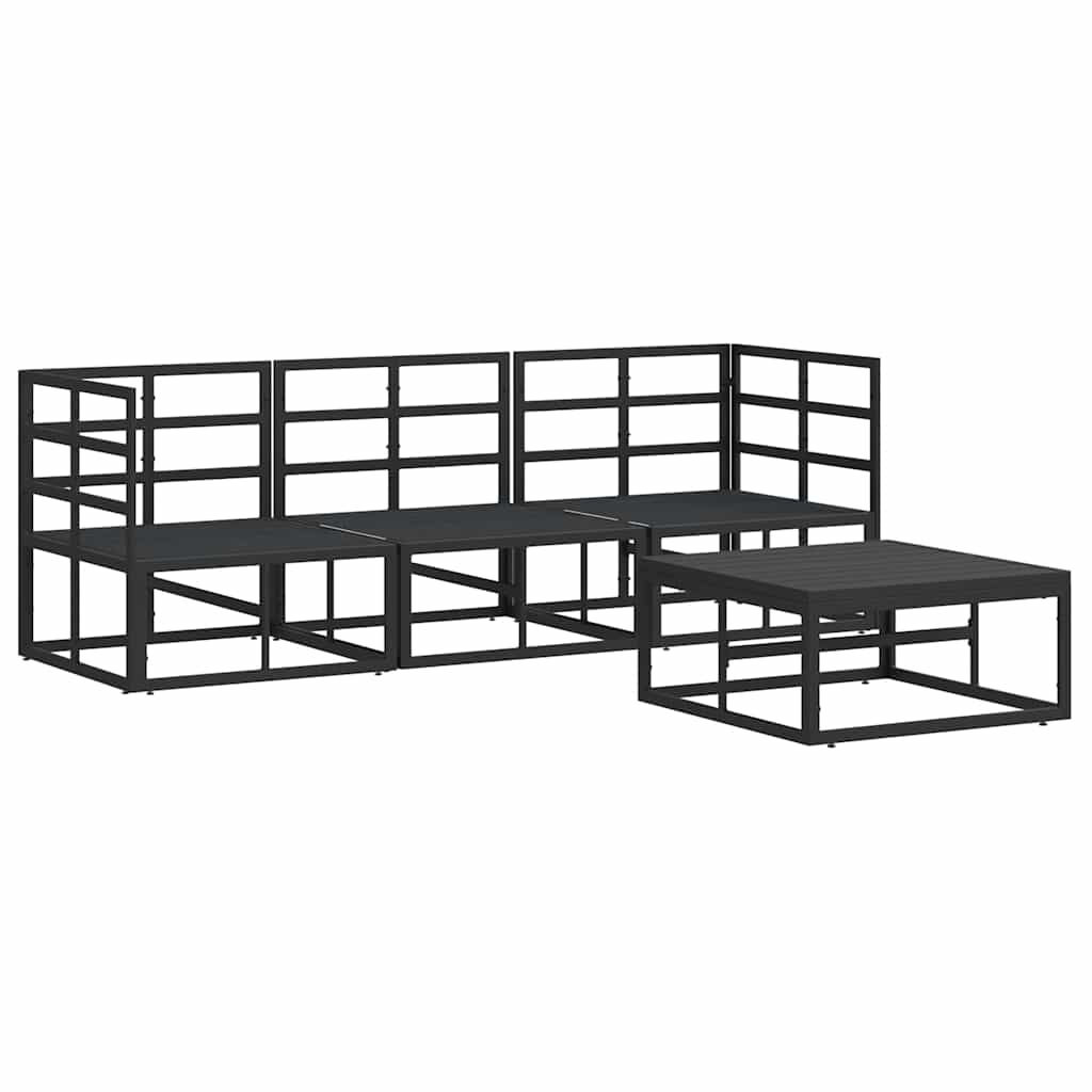 Gartensofa-set 4 pcs Schwarz Metall