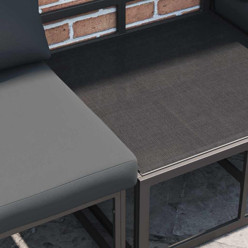 Gartensofa-set 12 pcs Schwarz Metall