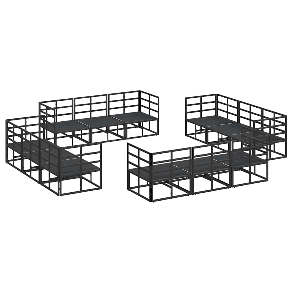 Gartensofa-set 12 pcs Schwarz Metall