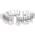 Gartensofa-set 12 pcs Schwarz Metall