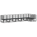 Gartensofa-set mit Kissen 6 pcs Schwarz Aluminium