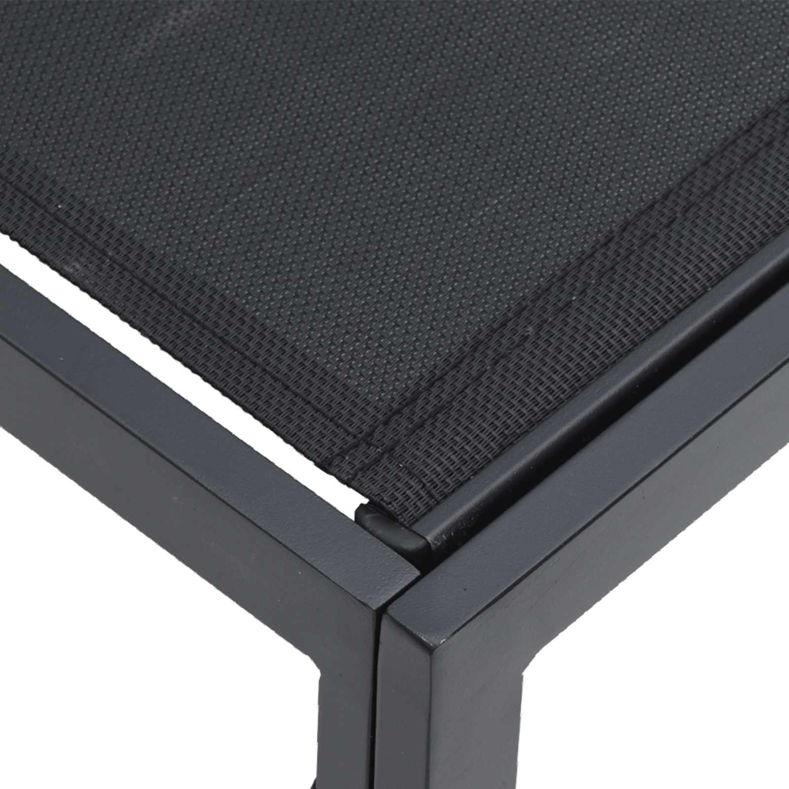 Gartensofa-set mit Kissen 7 pcs Schwarz Aluminium