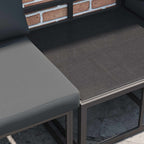 Gartensofa-set mit Kissen 7 pcs Schwarz Aluminium