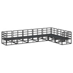 Gartensofa-set mit Kissen 7 pcs Schwarz Aluminium