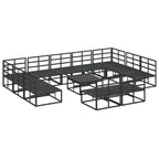 Gartensofa-set mit Kissen 12 pcs Schwarz Aluminium