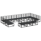 Gartensofa-set mit Kissen 13 pcs Schwarz Aluminium