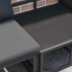 Gartensofa-set mit Kissen 7 pcs Schwarz Aluminium