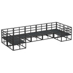 Gartensofa-set mit Kissen 7 pcs Schwarz Aluminium