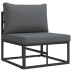 Gartensofa-set mit Kissen 6 pcs Schwarz Stahl
