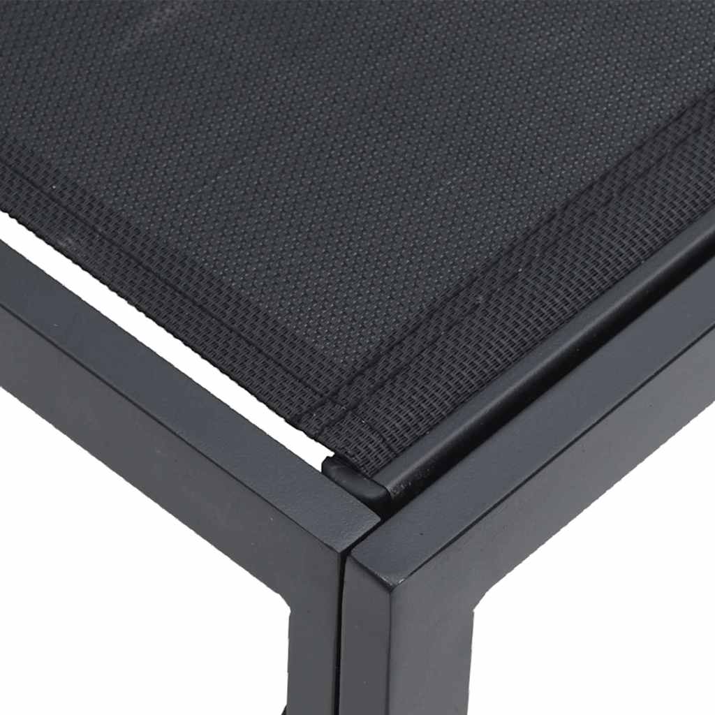 Gartensofa-set mit Kissen 7 pcs Schwarz Stahl