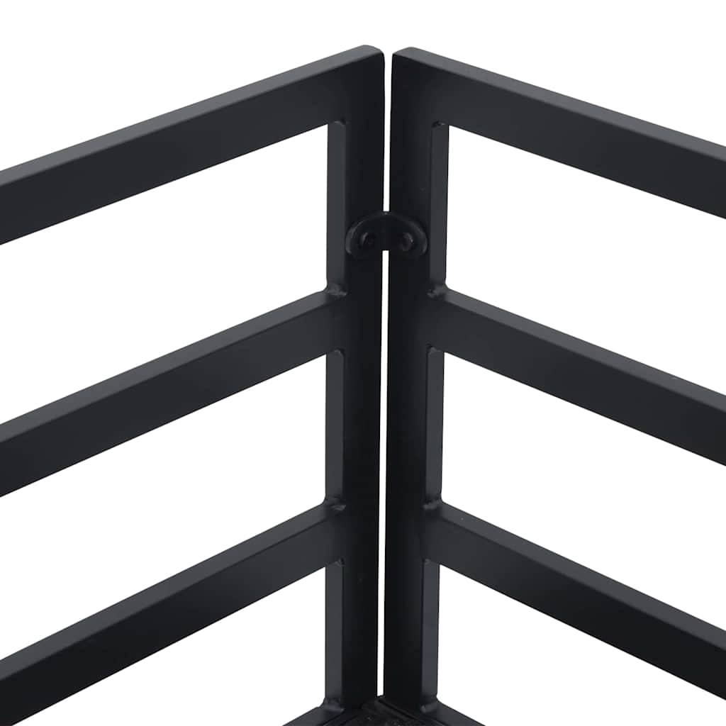 Gartensofa-set mit Kissen 7 pcs Schwarz Stahl