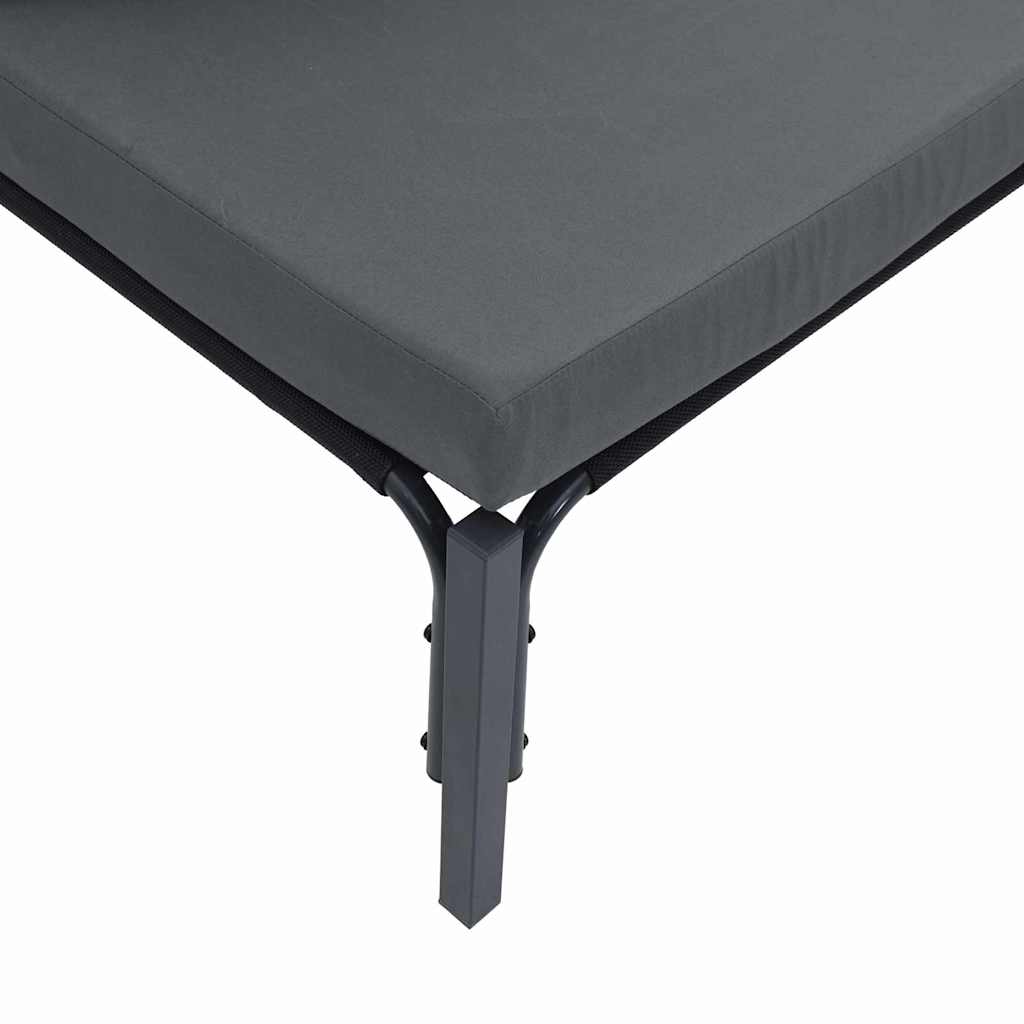 Gartensofa-set mit Kissen 6 pcs Schwarz Stahl