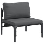 Gartensofa-set mit Kissen 6 pcs Schwarz Stahl
