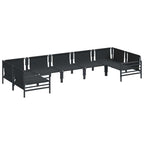 Gartensofa-set mit Kissen 7 pcs Schwarz Stahl