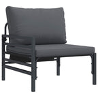 Gartensofa-set mit Kissen 7 pcs Schwarz Stahl