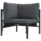 Gartensofa-set mit Kissen 8 pcs Schwarz Stahl