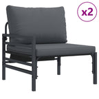 Gartensofa-set mit Kissen 8 pcs Schwarz Stahl