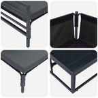 Gartensofa-set mit Kissen 10 pcs Schwarz Stahl
