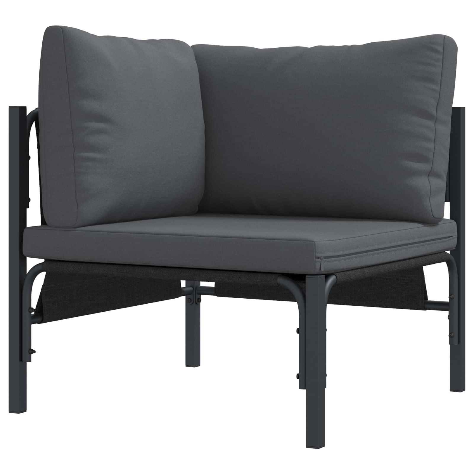 Gartensofa-set mit Kissen 10 pcs Schwarz Stahl