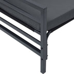 Gartensofa-set mit Kissen 11 pcs Schwarz Stahl
