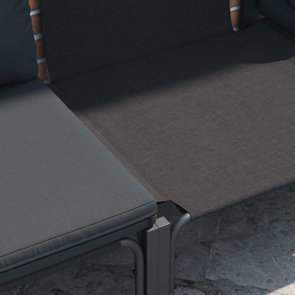 Gartensofa-set mit Kissen 11 pcs Schwarz Stahl