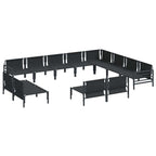Gartensofa-set mit Kissen 12 pcs Schwarz Stahl
