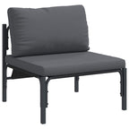 Gartensofa-set mit Kissen 13 pcs Schwarz Stahl