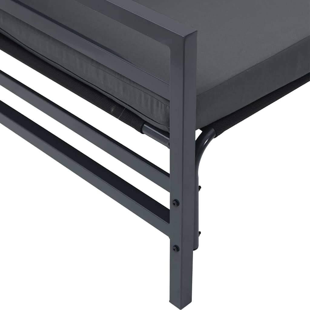 Gartensofa-set mit Kissen 12 pcs Schwarz Stahl
