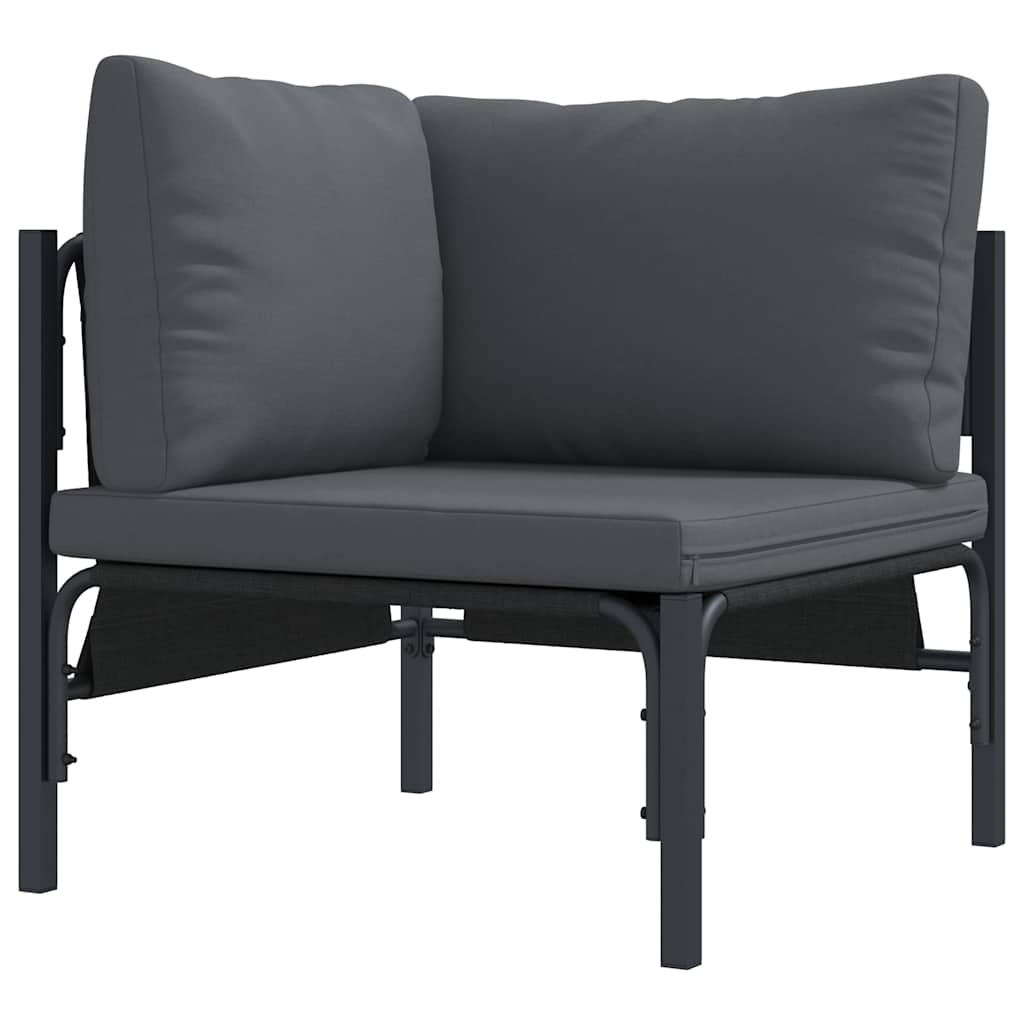 Gartensofa-set mit Kissen 12 pcs Schwarz Stahl