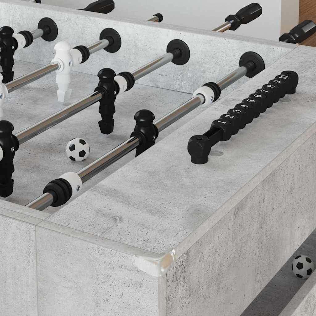 Tischfußballtisch Betongrau 146,5 x 74 x 85 cm Holzwerkstoff