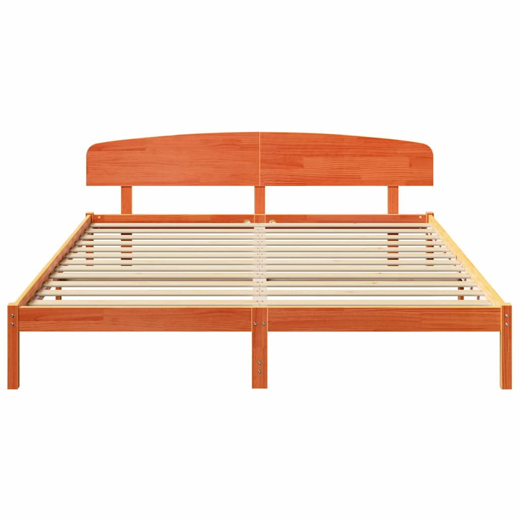 Bettrahmen Wachsbraun 200 x 200 cm Massives Kiefernholz