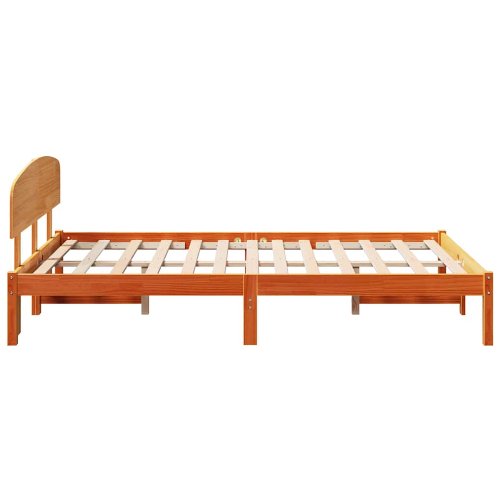 Bettrahmen Wachsbraun 140 x 190 cm Massives Kiefernholz