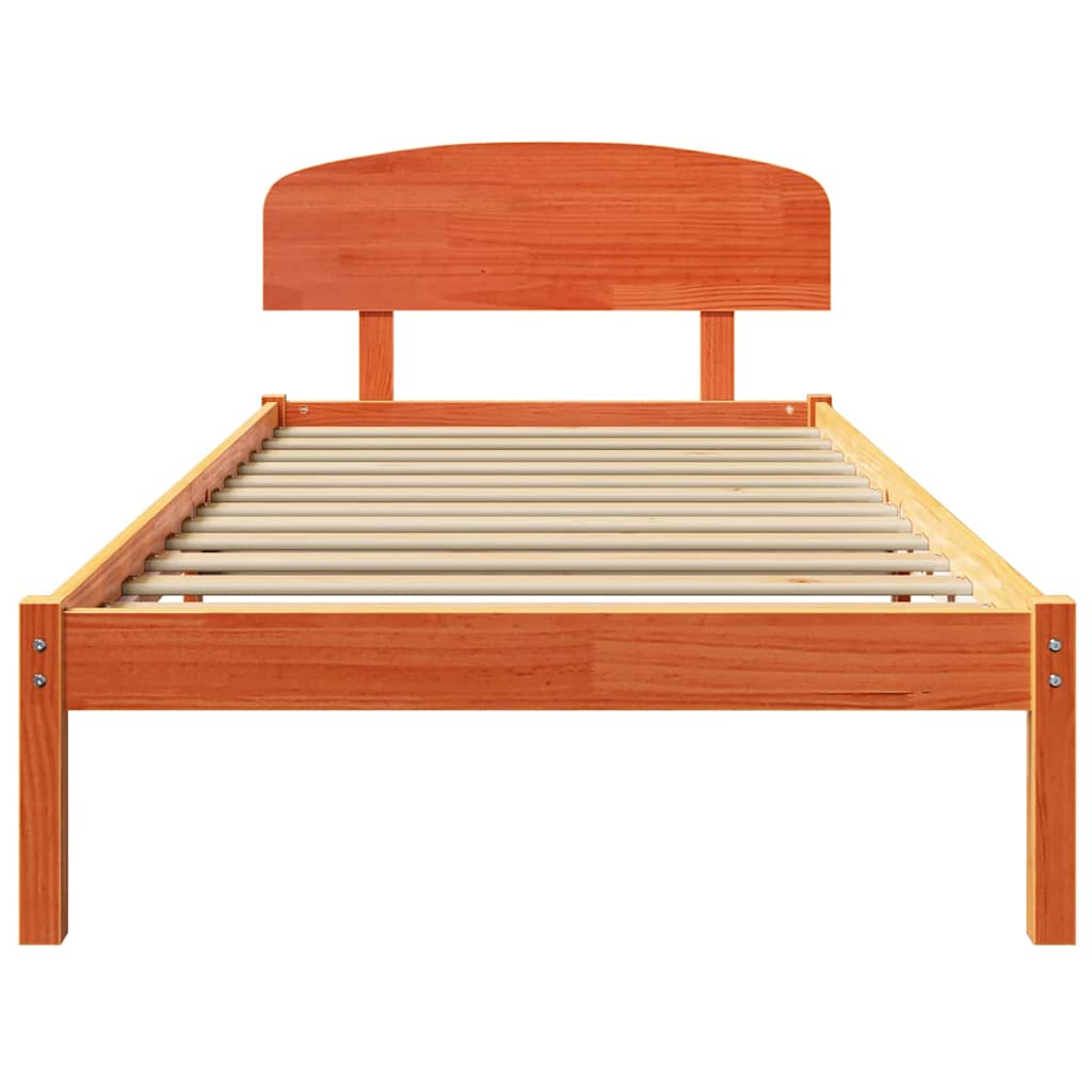 Bettrahmen Wachsbraun 100 x 200 cm Massives Kiefernholz