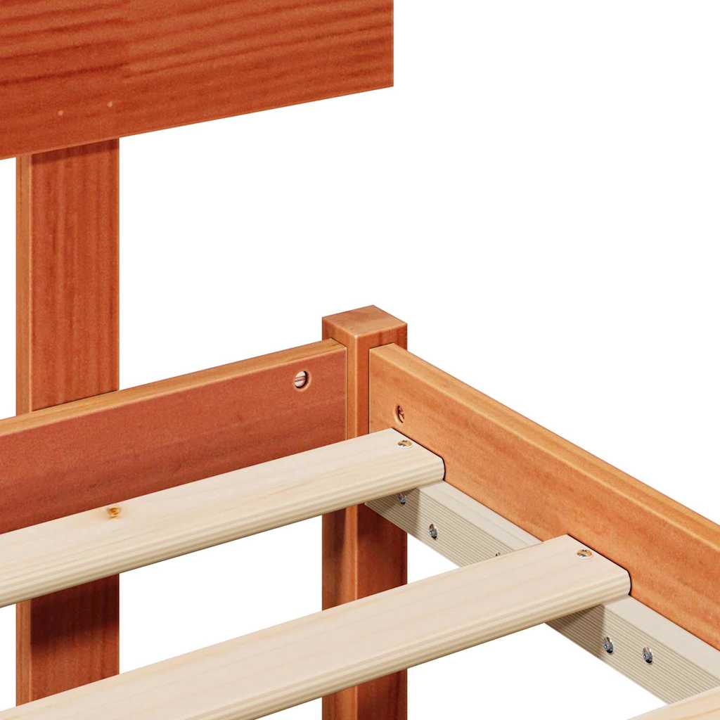 Bettrahmen Wachsbraun 75 x 190 cm Massives Kiefernholz