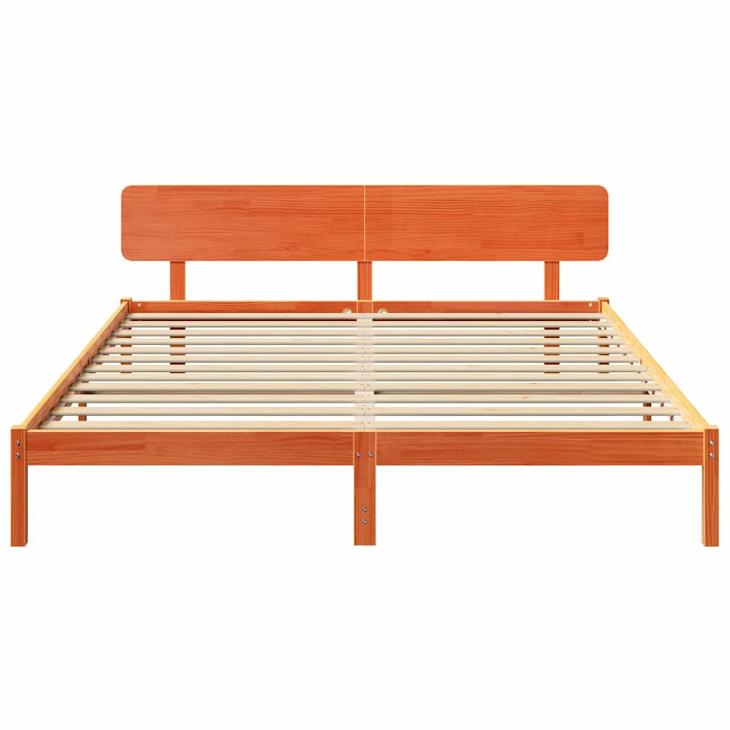 Bettrahmen Wachsbraun 180 x 200 cm Massives Kiefernholz