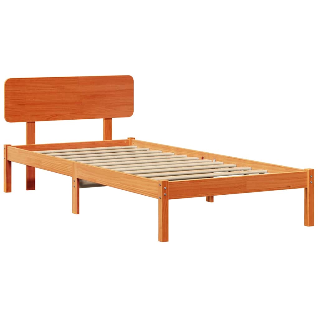 Bettrahmen Wachsbraun 80 x 200 cm Massives Kiefernholz