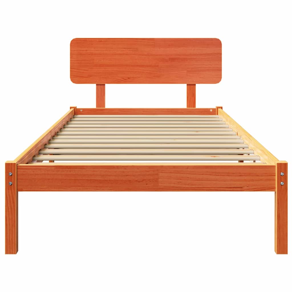 Bettrahmen Wachsbraun 80 x 200 cm Massives Kiefernholz