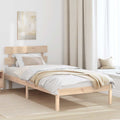Bettgestell mit Kopfteil Braun 90 x 200 cm Massivholz Kiefer