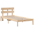Bettgestell mit Kopfteil Braun 90 x 200 cm Massivholz Kiefer