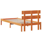 Bettgestell mit Kopfteil Braun 90 x 200 cm Massivholz Kiefer