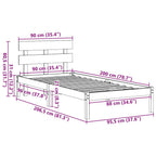 Bettgestell mit Kopfteil Braun 90 x 200 cm Massivholz Kiefer