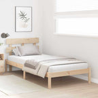 Bettgestell mit Kopfteil Braun 90 x 190 cm Massivholz Kiefer