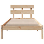 Bettgestell mit Kopfteil Braun 90 x 190 cm Massivholz Kiefer