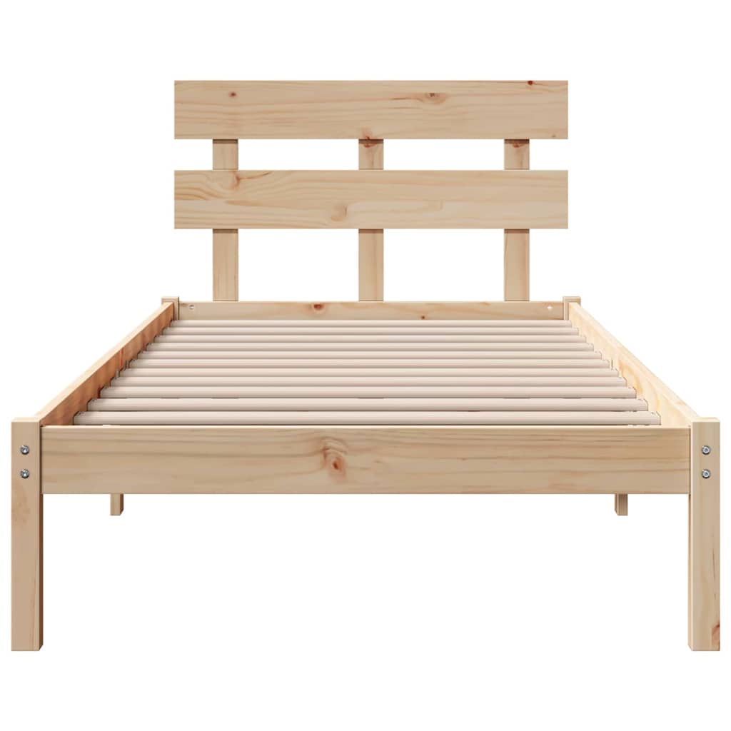 Bettgestell mit Kopfteil Braun 75 x 190 cm Massivholz Kiefer